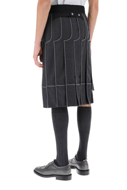 Inside-out Pleated Skirt  - Grey