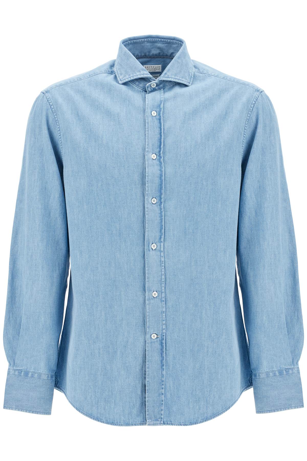 Lightweight Slim Fit Denim Shirt  - Blue