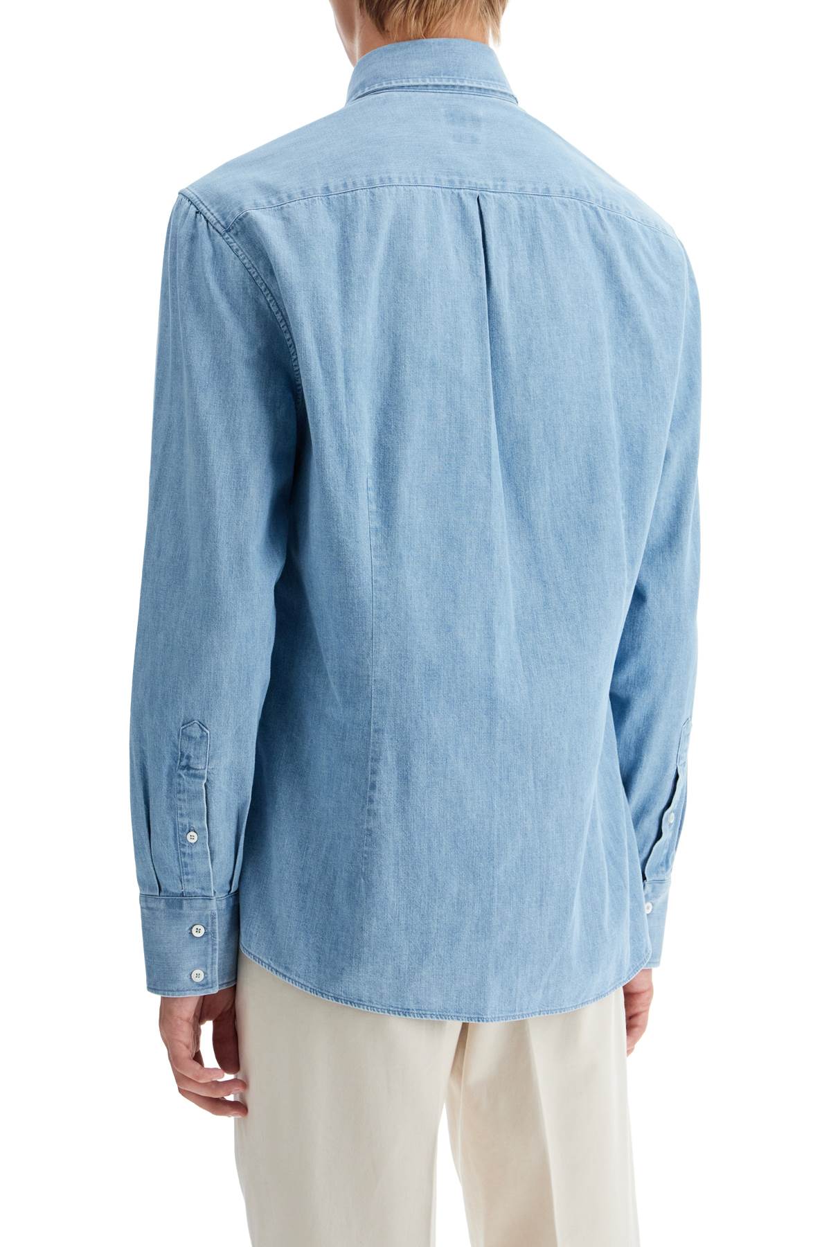 Lightweight Slim Fit Denim Shirt  - Blue