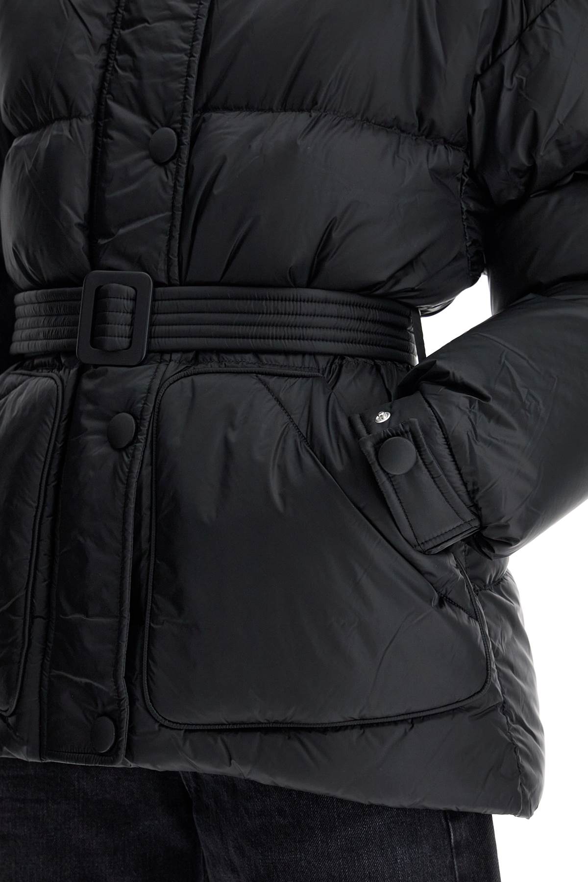 Michlin Belted Down Jacket  - Black