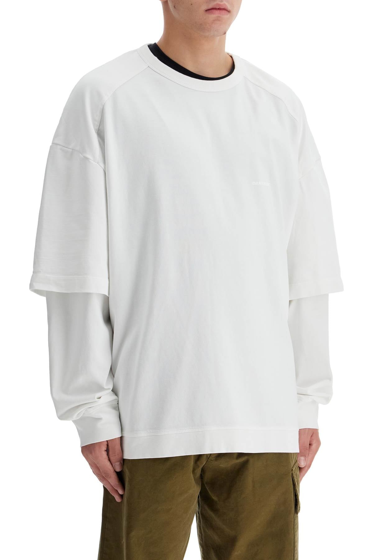 Theo Double Sleeve T-shirt With  - White