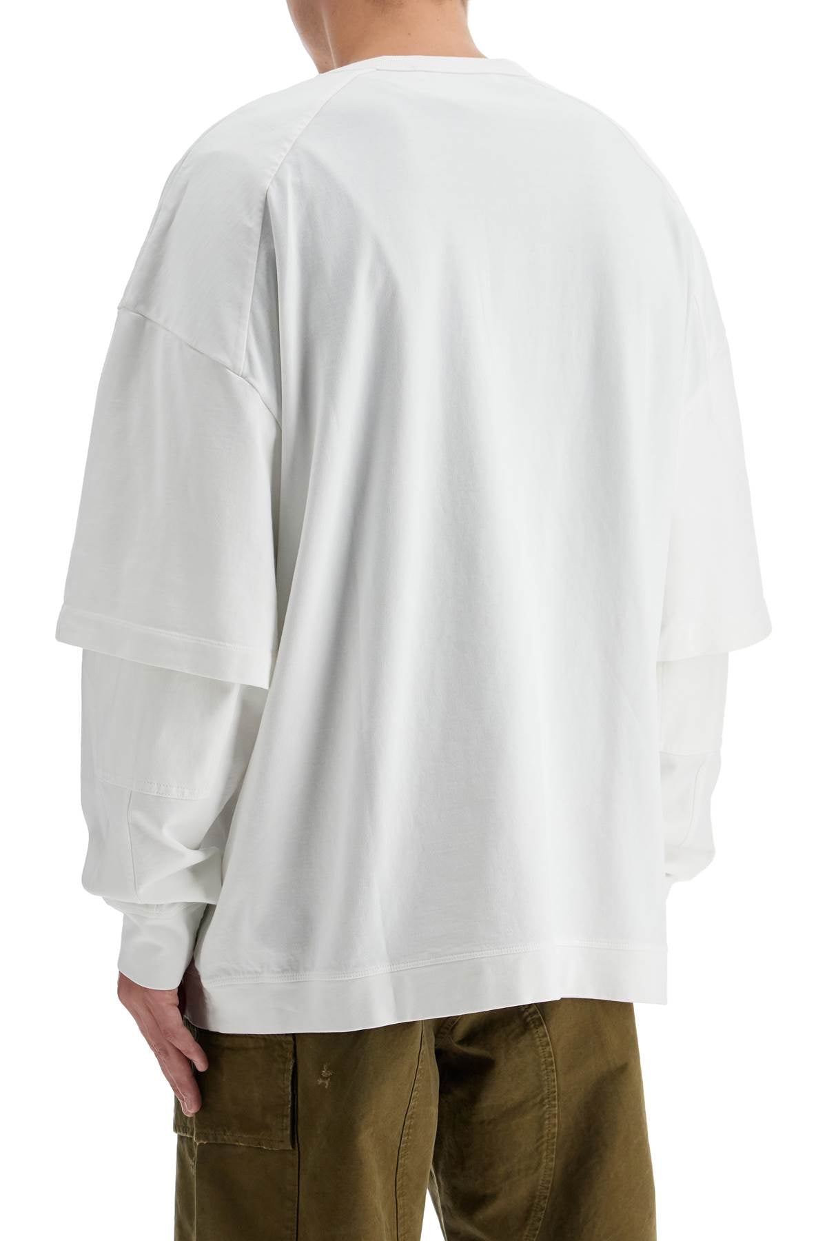 Theo Double Sleeve T-shirt With  - White