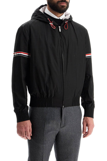 Short Jacket With Tricolor Inserts  - Black