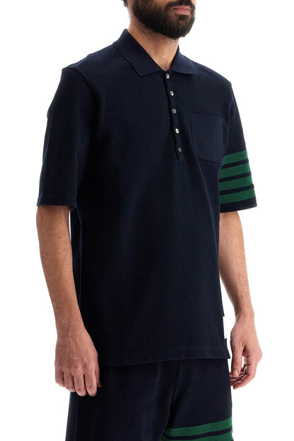 4-bar Polo Shirt  - Blue