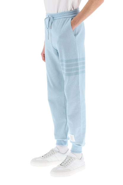 4-bar Joggers In Cotton Knit  - Light Blue