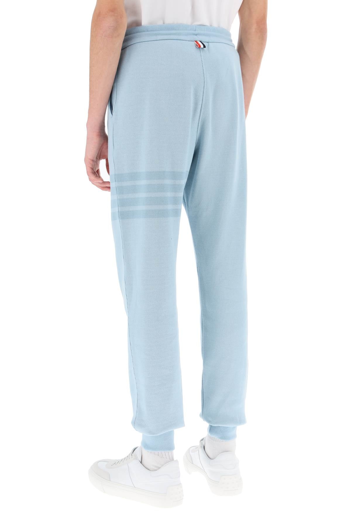 4-bar Joggers In Cotton Knit  - Light Blue