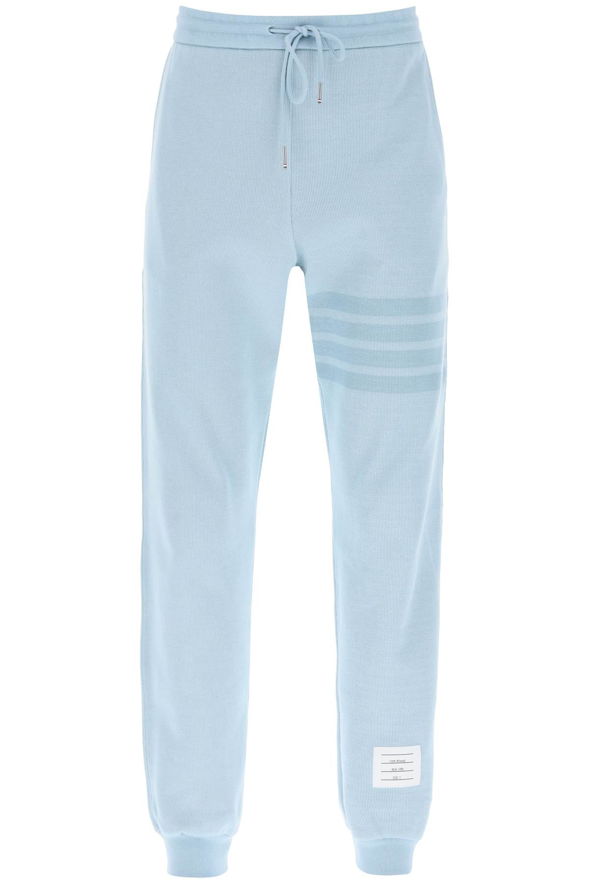 4-bar Joggers In Cotton Knit  - Light Blue