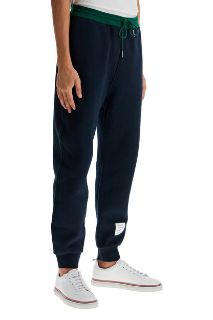 Color Block Fleece Joggers For Men  - Blue