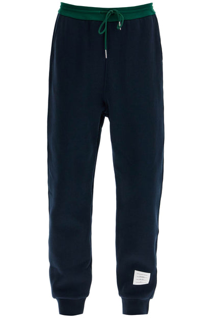 Color Block Fleece Joggers For Men  - Blue