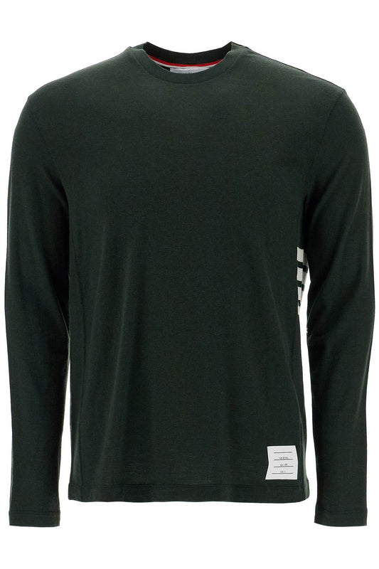 Long-sleeved Wool Jersey T-shirt For Men  - Green