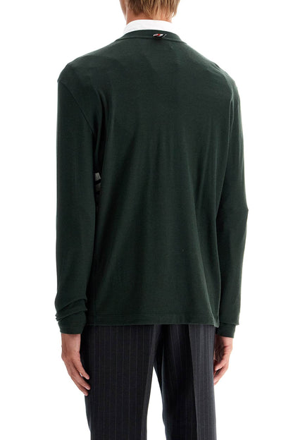 Long-sleeved Wool Jersey T-shirt For Men  - Green