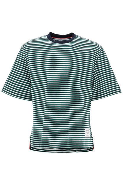 "striped Oversized Jersey T-shirt"  - Green