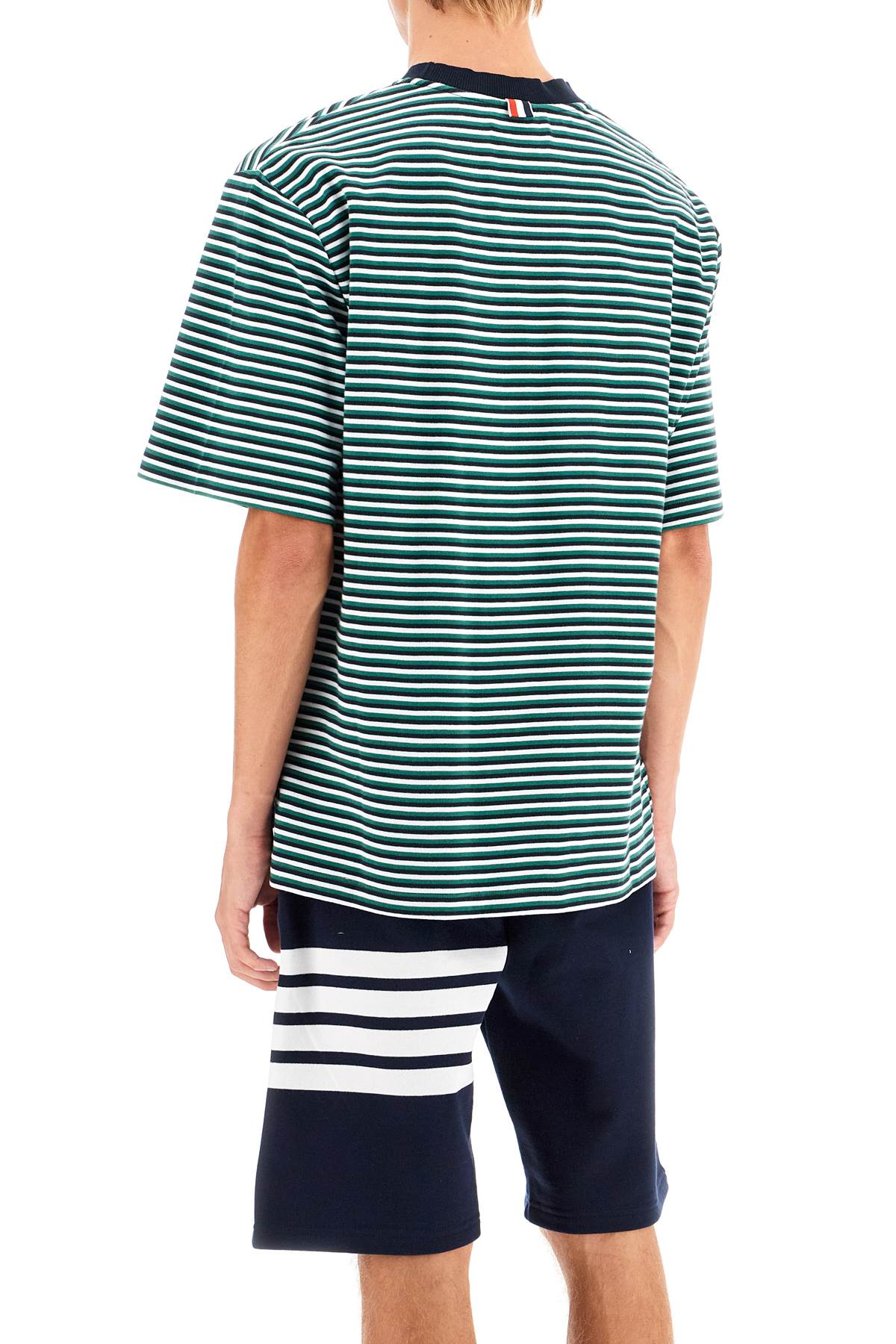 "striped Oversized Jersey T-shirt"  - Green