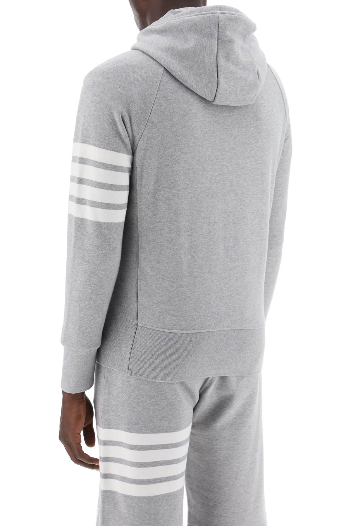 4-bar Zip-up Hoodie  - Grey