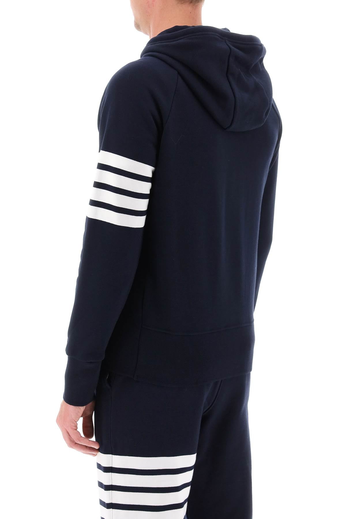 4-bar Zip-up Hoodie  - Blue