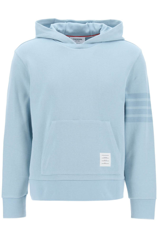 4-bar Hoodie In Cotton Knit  - Light Blue