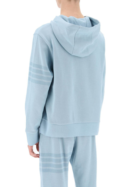 4-bar Hoodie In Cotton Knit  - Light Blue