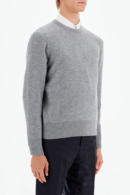 Wool Piqué Crewneck Pullover  - Grey