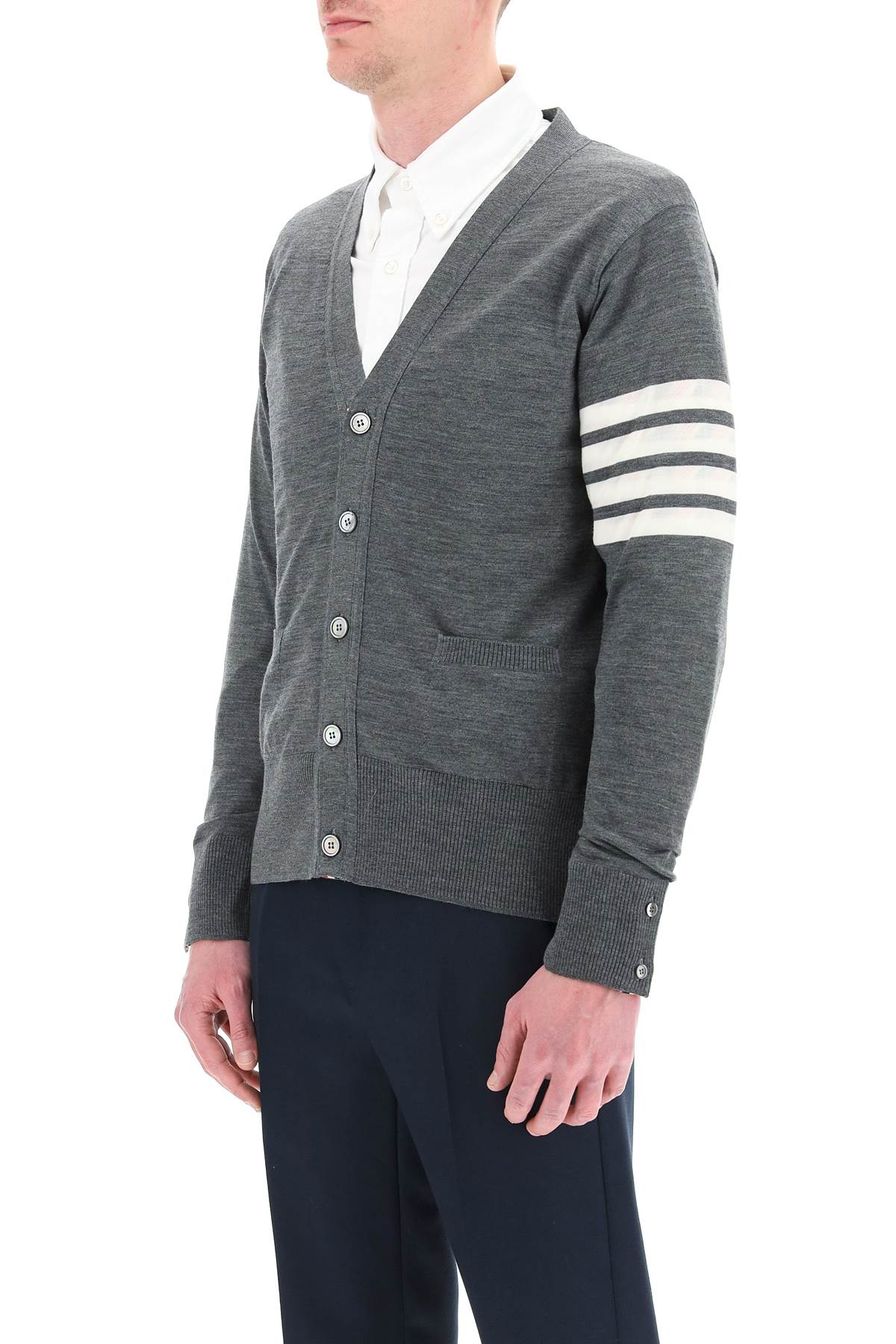 4-bar Cardigan  - Grey