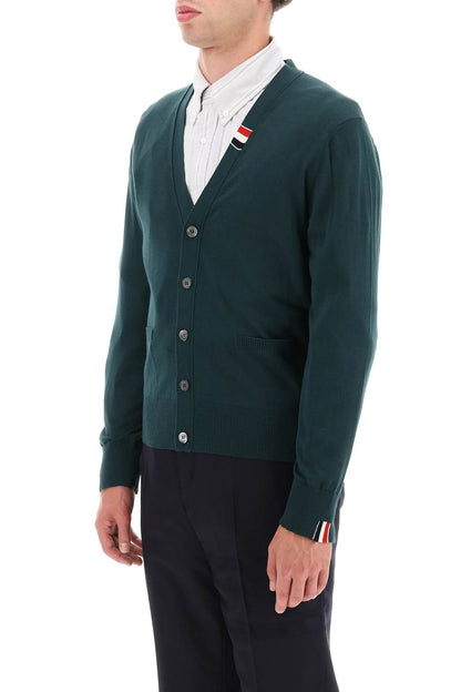 Merino Wool V-neck Cardigan  - Verde