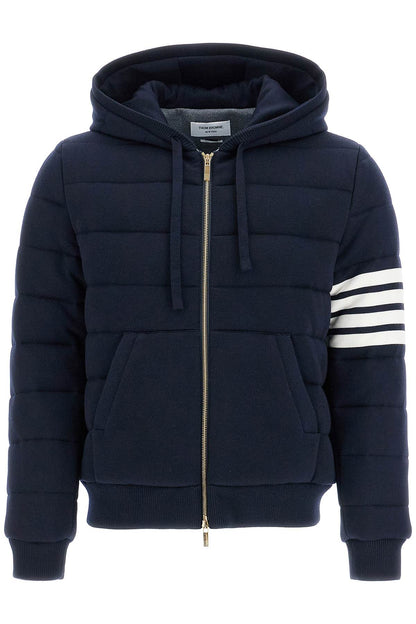 Short Wool Padded Jacket  - Blue