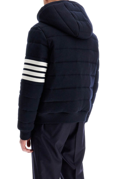 Short Wool Padded Jacket  - Blue