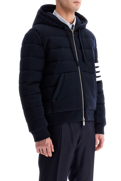 Short Wool Padded Jacket  - Blue