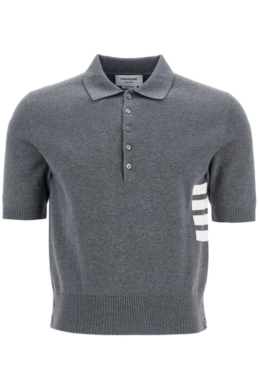 4-bar Knit Polo Shirt  - Grey