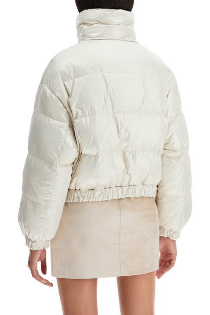 'sparkling Canvas Down Jacket With Mon  - Neutro