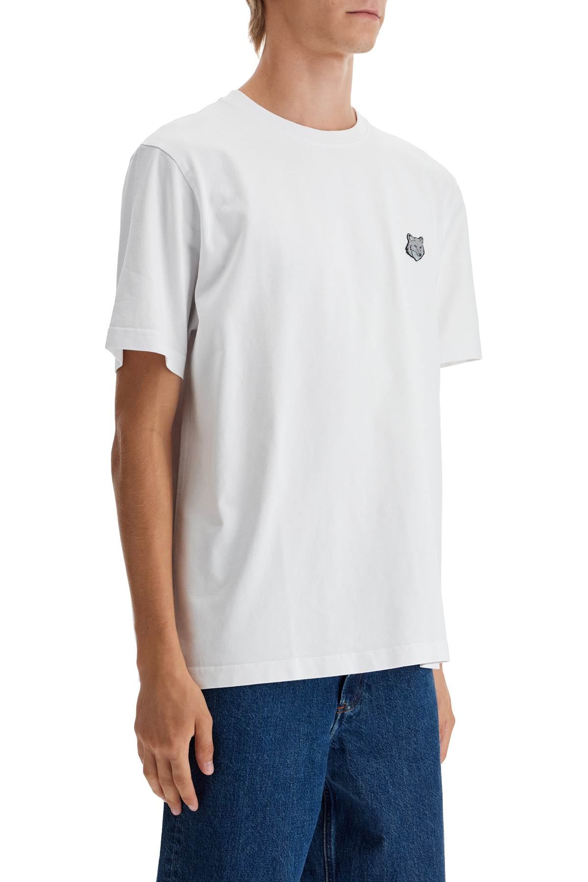 'bold Fox Head Patch T-shirt'  - White