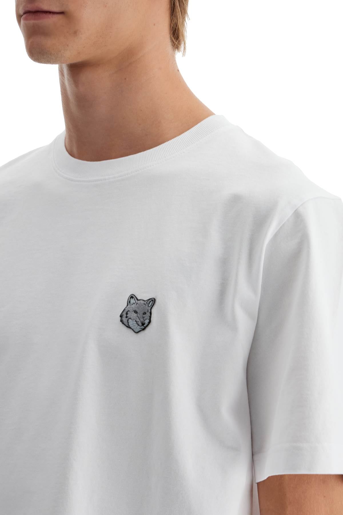 'bold Fox Head Patch T-shirt'  - White