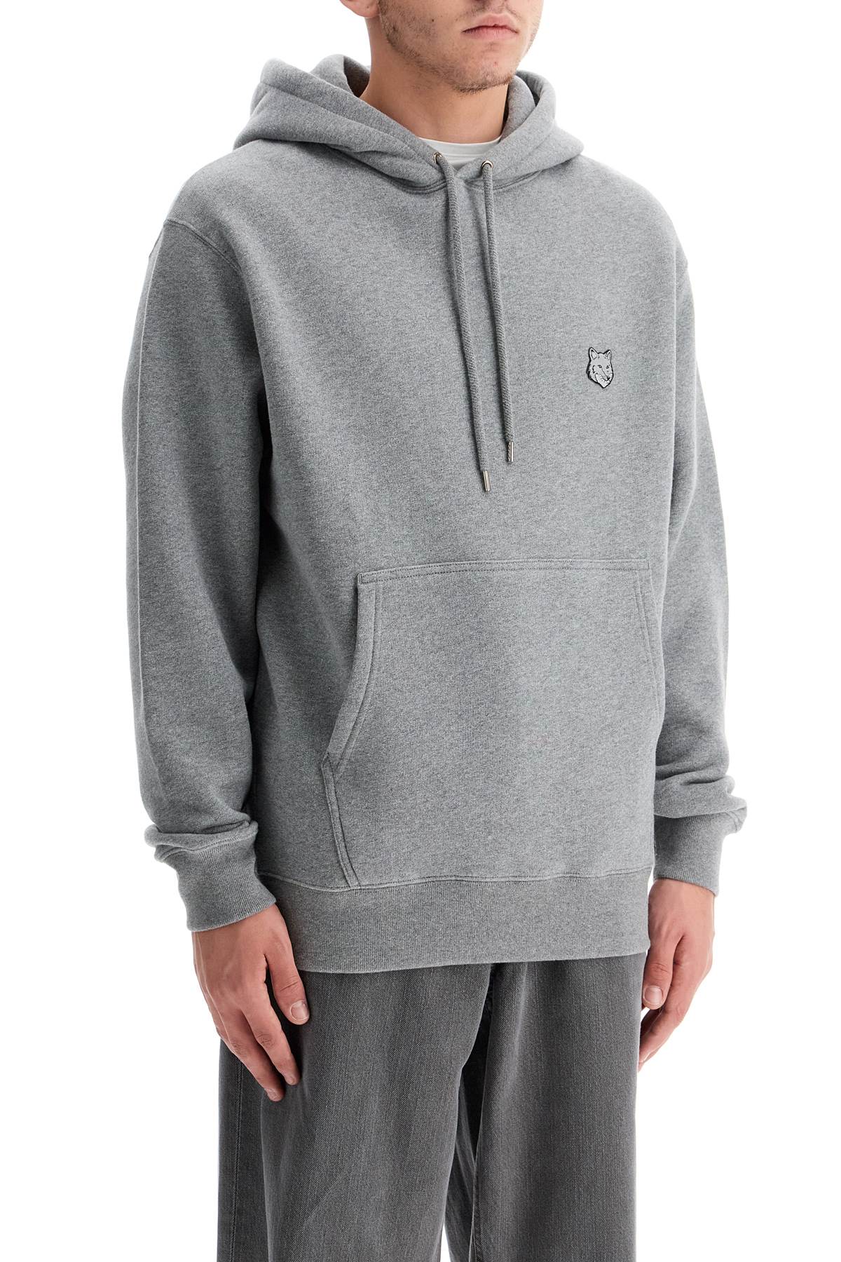 Bold Fox Head Hooded Sweatshirt  - Grey