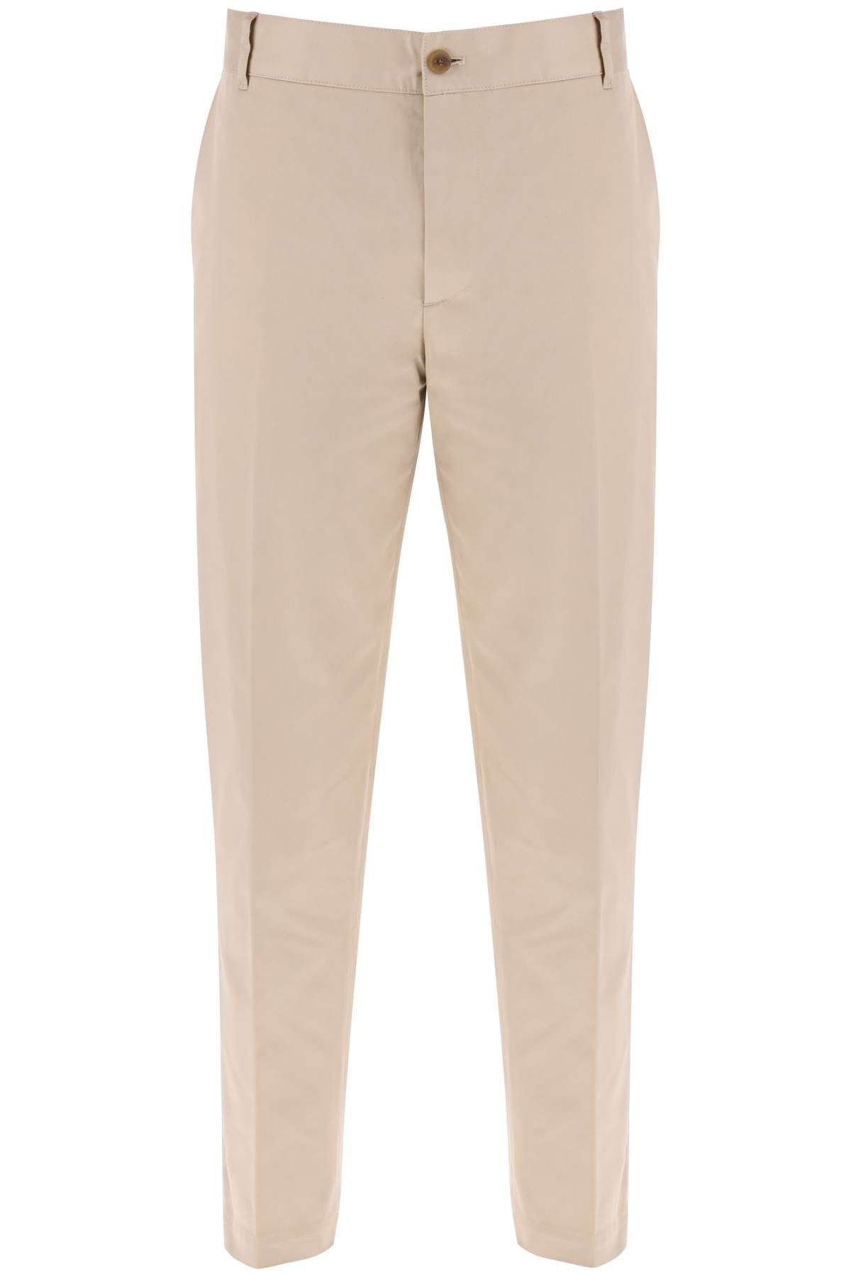 Pantaloni Chino In Gabardina Di Cotone  - Beige