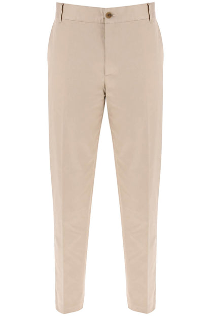 Pantaloni Chino In Gabardina Di Cotone  - Beige