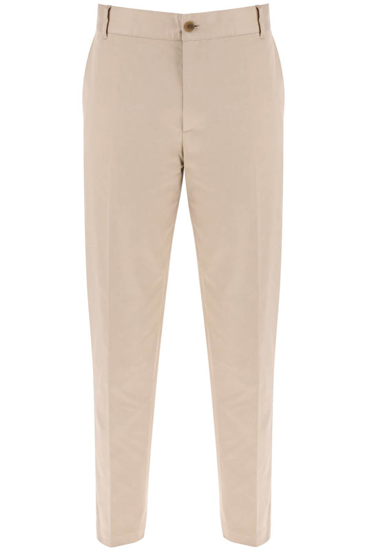 Pantaloni Chino In Gabardina Di Cotone  - Beige