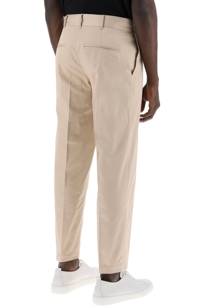 Pantaloni Chino In Gabardina Di Cotone  - Beige