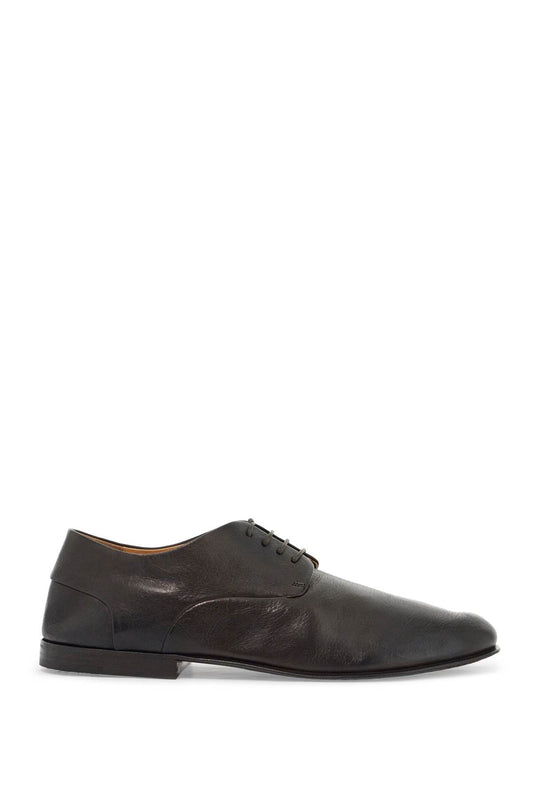 Dark Brown Calfskin Derby With Leather Sole  - Brown