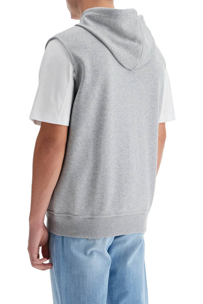 Hooded Jersey Vest With Hood  - Grey