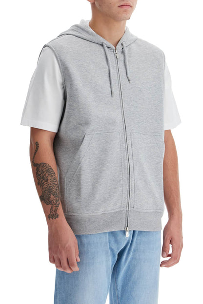 Hooded Jersey Vest With Hood  - Grey