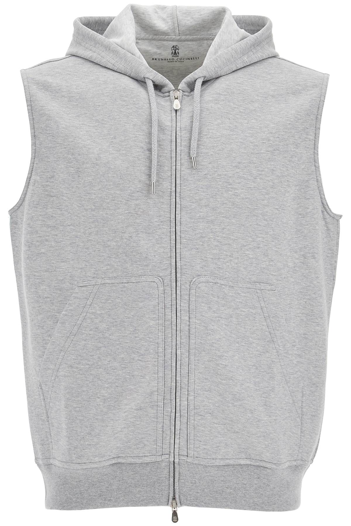 Hooded Jersey Vest With Hood  - Grey