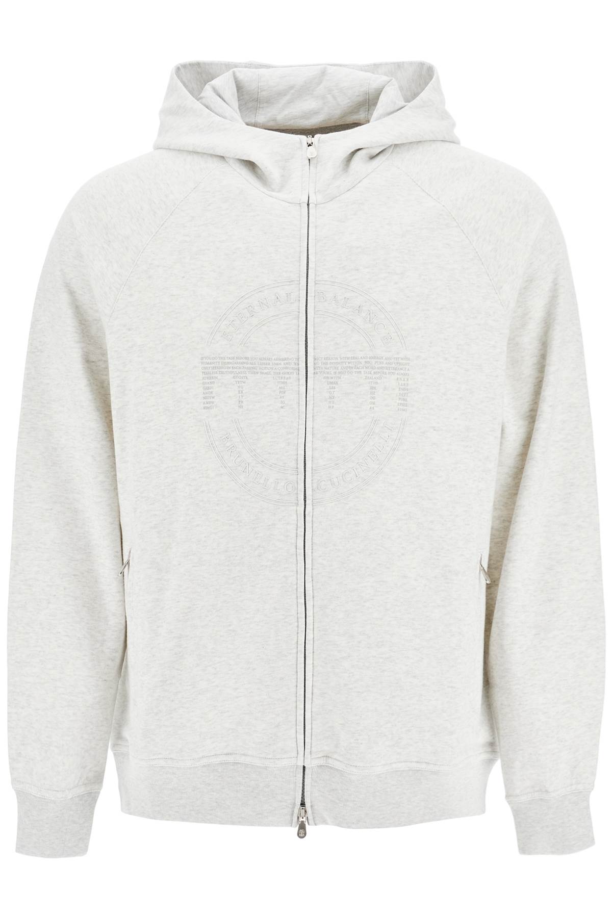 Cotton Techno Hoodie With Hood.  - Grey