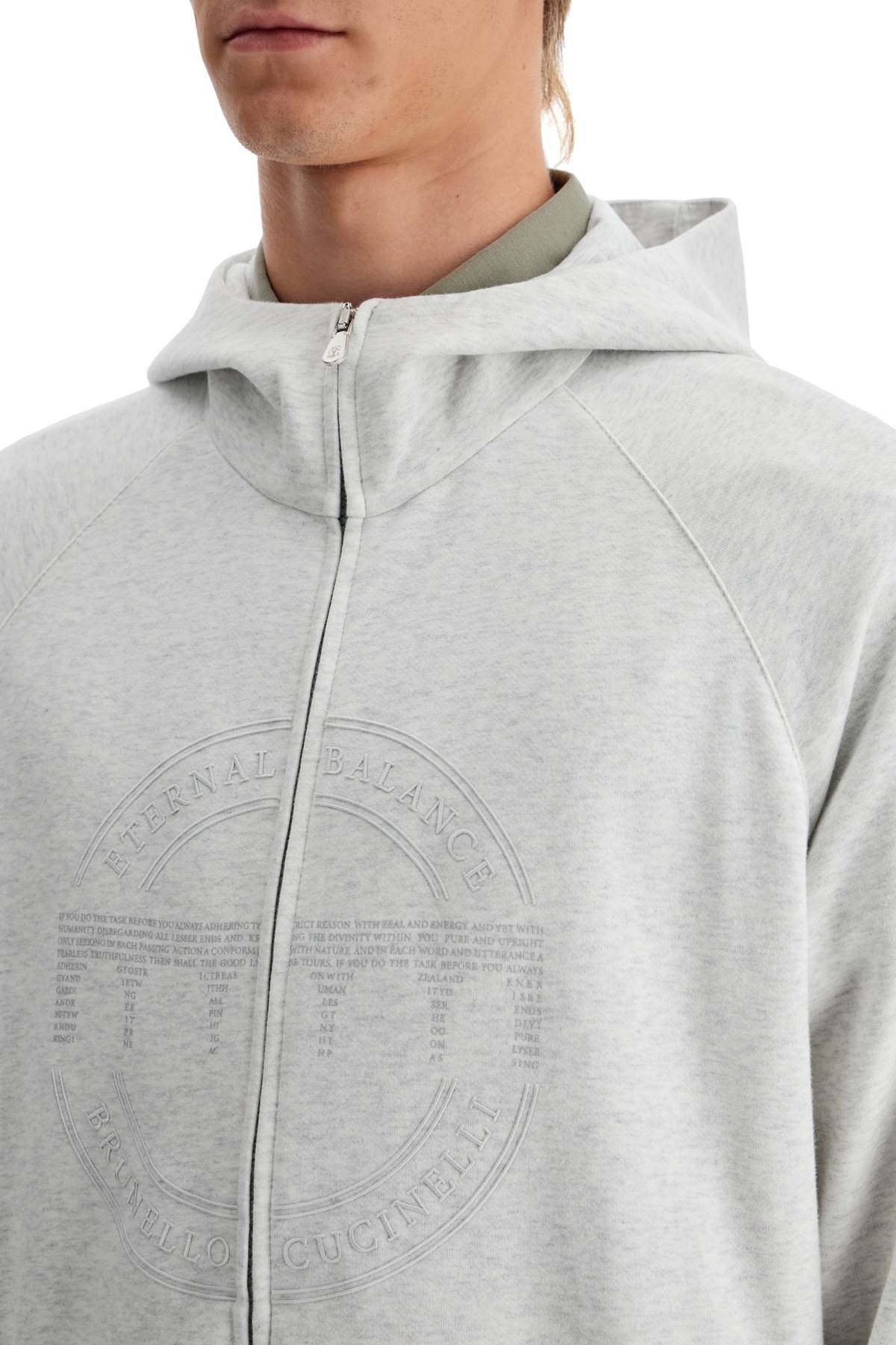 Cotton Techno Hoodie With Hood.  - Grey