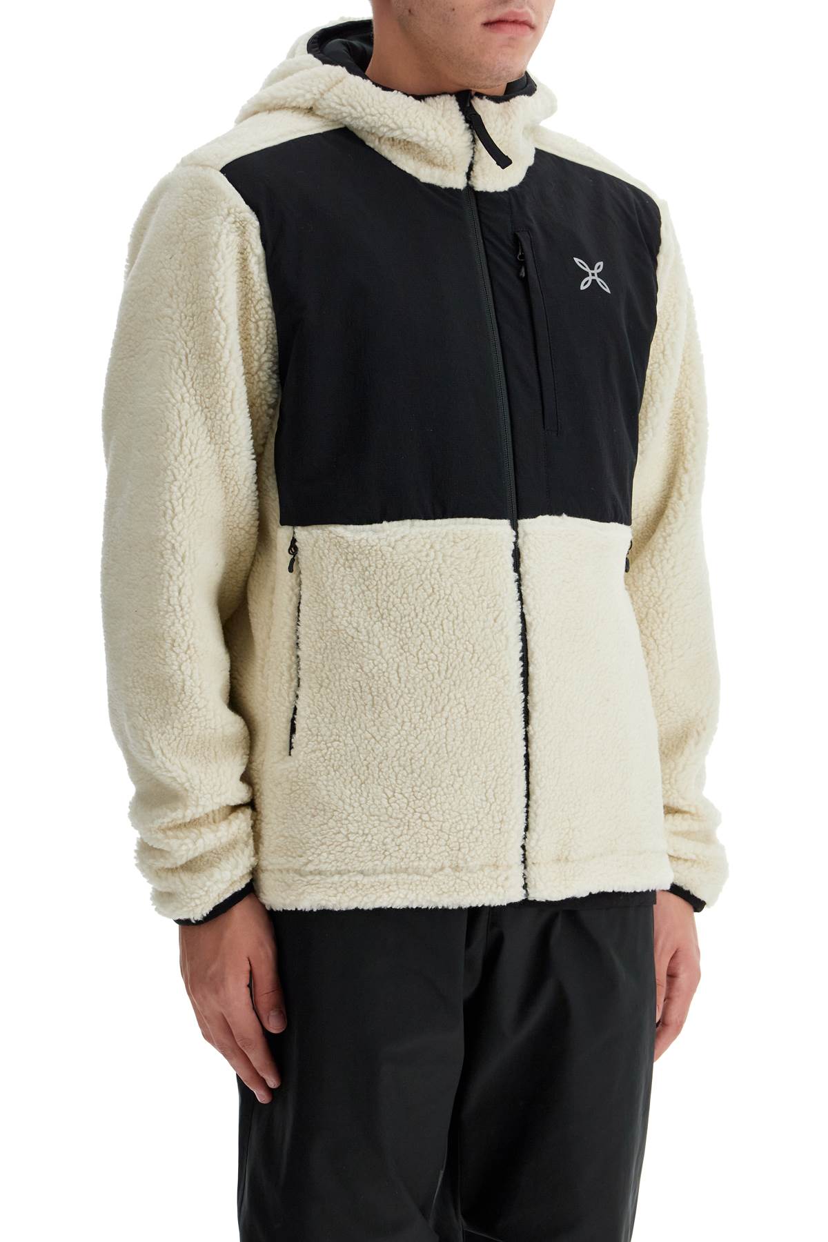 Sherpa Zip-up Hoodie With Hood And  - White