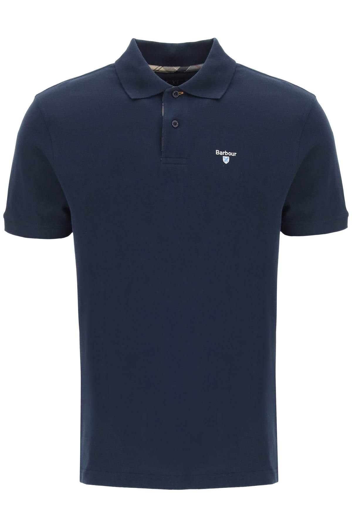 Tartan-trim Polo Shirt  - Blue