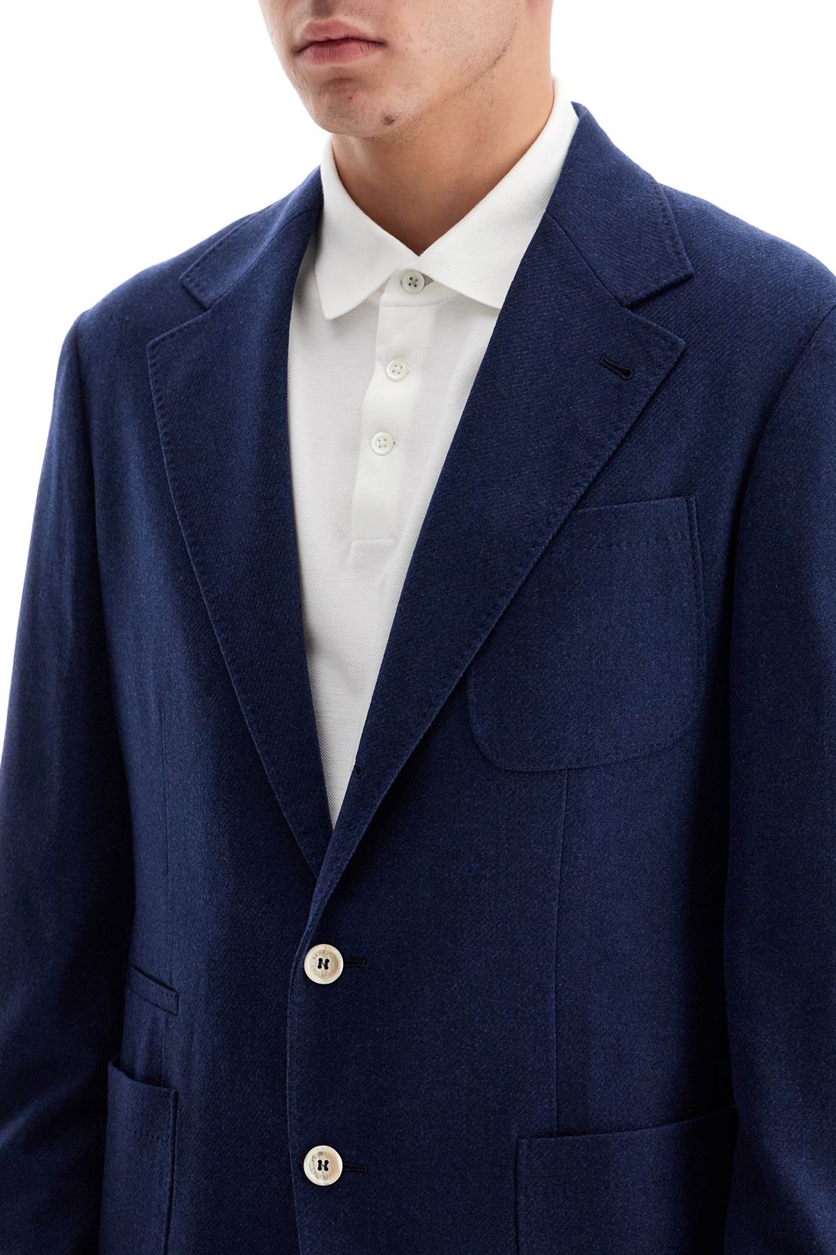 Wool, Silk And Cashmere Blend  - Blue