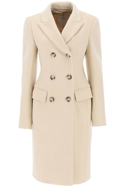 'morgana' Virgin Wool Double-breasted Coat  - Beige