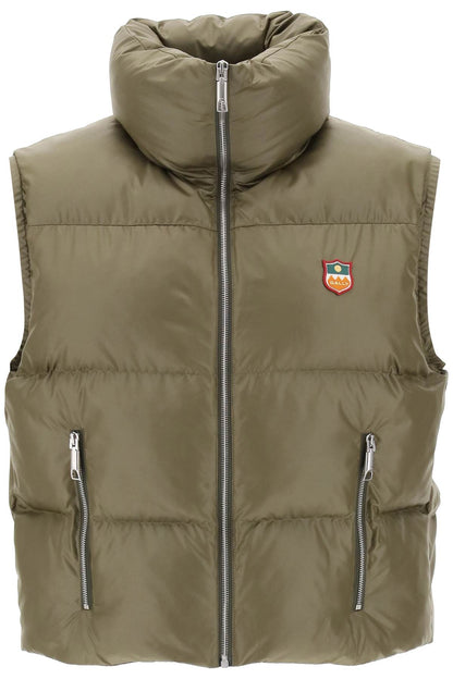 Padded Vest In Ripstop  - Verde