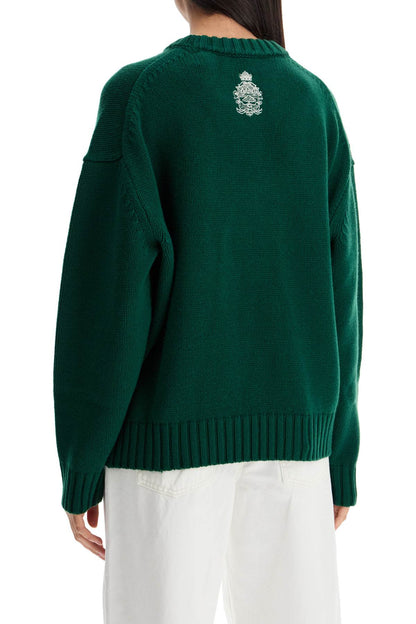 Cashmere Pullover With Ritz Paris Frame  - Green