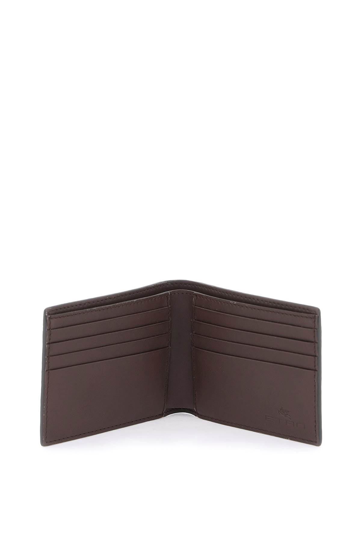 Paisley Bifold Wallet With Pegaso Logo  - Brown