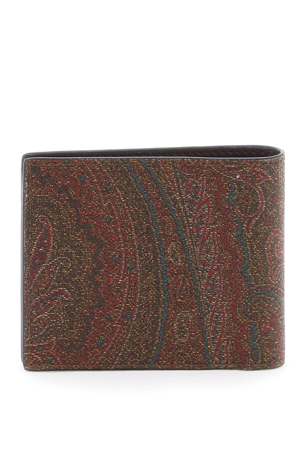 Paisley Bifold Wallet With Pegaso Logo  - Brown